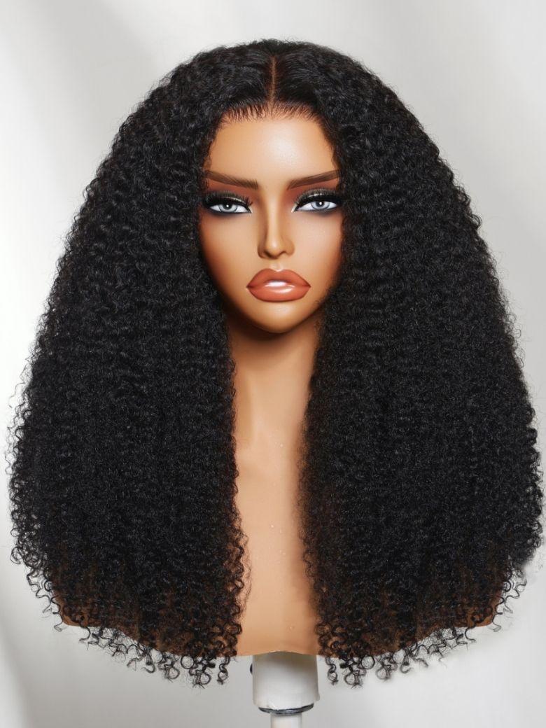 [22''=$89] 7x5 Bye-Bye Slip? Black Fluffy Kinky Coils Texture Wig with Invisi Drawstring