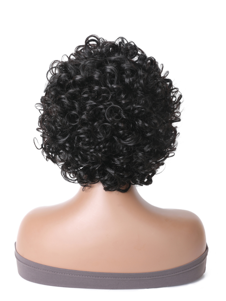 Bouncy Curl Short Curly Soft & Smooth Pixie Cut with Bangs Glueless Wig