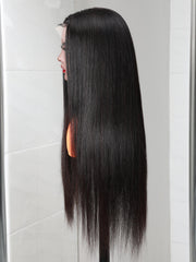 40 Inch Body Wave HD Invisible Glueless Lace Front Human Hair Wigs 13x4 Natural Color Pre Plucked