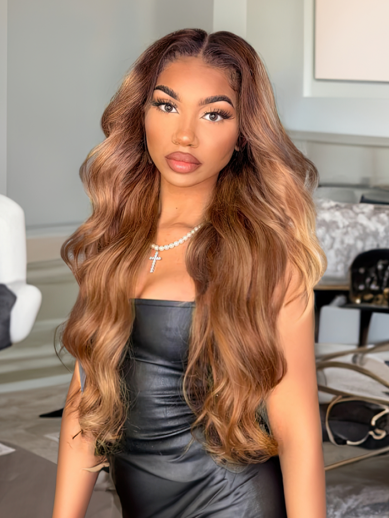 13x4 Lace Front Honey Brown Body Wave Wig