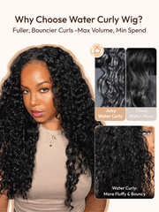 InvisiBlend? V Part Bouncy Water Wave Curly Seamless Blending Wig With Drawstring 150% Density Protect Your Natural Hair