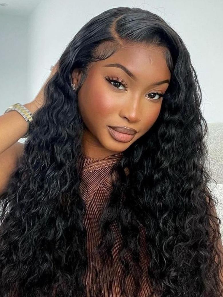 [Plus+ Exclusive] 13x4 Pre-Cut Lace Frontal Super Secure Water Wave Wig Real Ear To Ear Pre-Cut & Pre-Pluck &  Pre-Bleached Pre-Everything Wig
