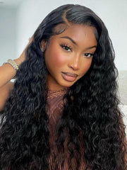 [Plus+ Exclusive] 13x4 Pre-Cut Lace Frontal Super Secure Water Wave Wig Real Ear To Ear Pre-Cut & Pre-Pluck &  Pre-Bleached Pre-Everything Wig