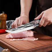 🔪Bone-cutting knife with dragon decoration and scabbard🍽️