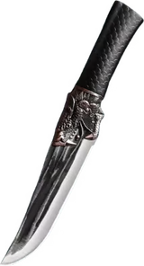 Bone Cutting Knife with Dragon Decoration and Scabbard