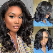 13x4 Lace Front Big Loose Wave Black Shoulder Length Wig