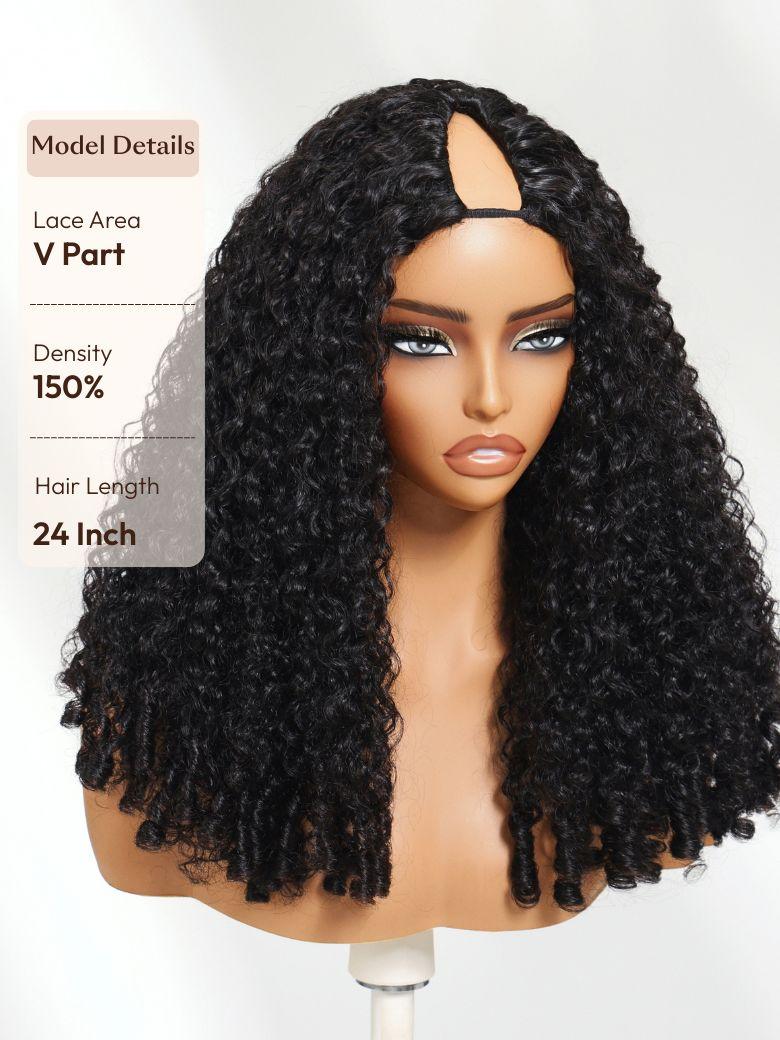 [24 Inch $99] EasiContour? V Part Black to Reddish Brown Ombre Yaki Straight Wig