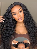 Petaluxe Pre Cut 6x4.5 Lace Water Wave Air Wig Put On And Go 150% DensityWigs Breathable 3D Cap Human Hair Wigs