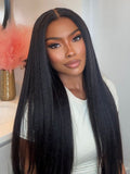 Petaluxe [24''=$79] 13x4 Pre-Everything Black Kinky Straight Wig Real Ear To Ear Pre-Everything 180% Density Wig