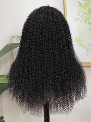 Afro Curly V Part Wig Human Hair No Leave Out