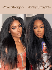 Bye Bye Knots Wig 7x5 & 13x4 Pre-Everything Glueless Lace Black Yaki Straight Wig With Bleached Knots