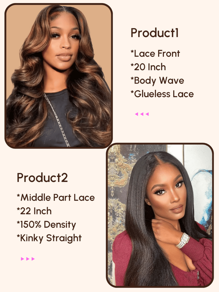Petaluxe 2 Wigs $199 for 20" Lace Front Wig and Middle Part Lace Wig