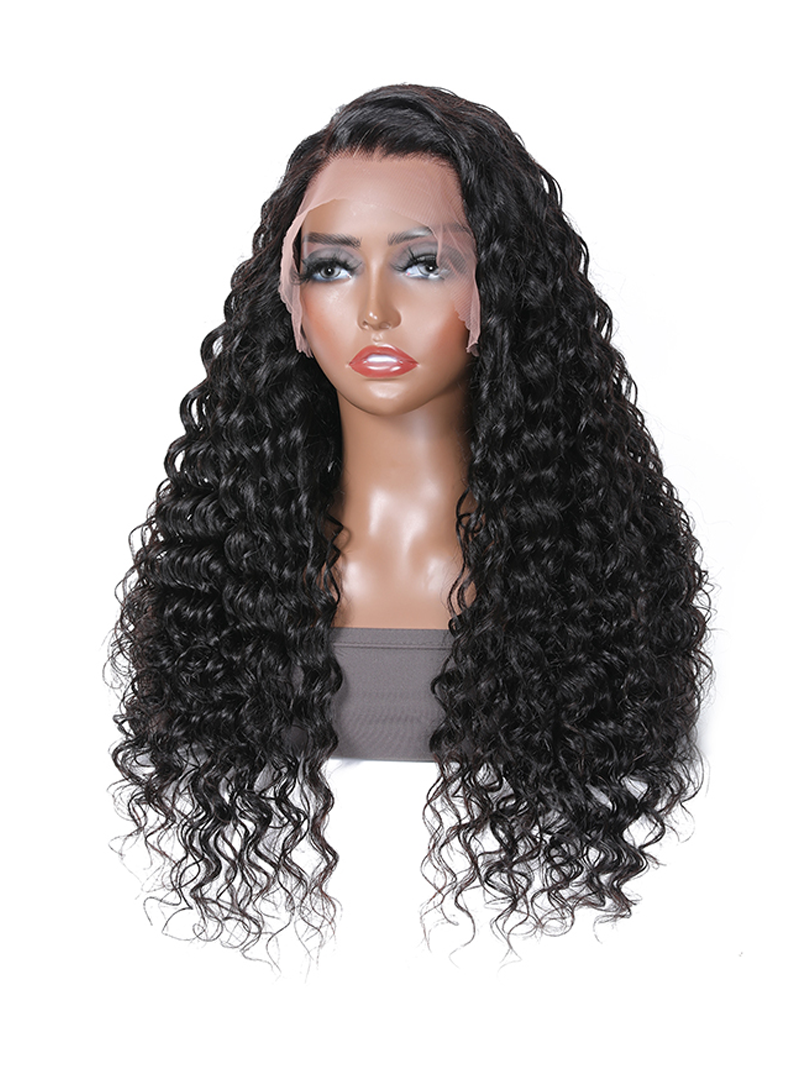Hair Bouncy Deep Wave 13x4 Lace Frontal 150% Density Human Hair Wig
