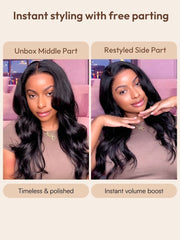 Butterfly Cut 180% Density 100% Human Hair Bye-Bye Knots? 7x5 Lace Body Curls Wig with Feathered Layers & Invisi Drawstring