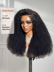 Bye-Bye Knots? 7x5 Lace Black Fluffy Kinky Coils Texture Wig with Invisi Drawstring