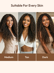 Glueless 7x5 Burmese Curly Wig with Finger Coily Ends 100% Human Hair Black to Chestnut Brown Ombre Bye-Bye Knots? 7x5 Lace Drawstring Wig
