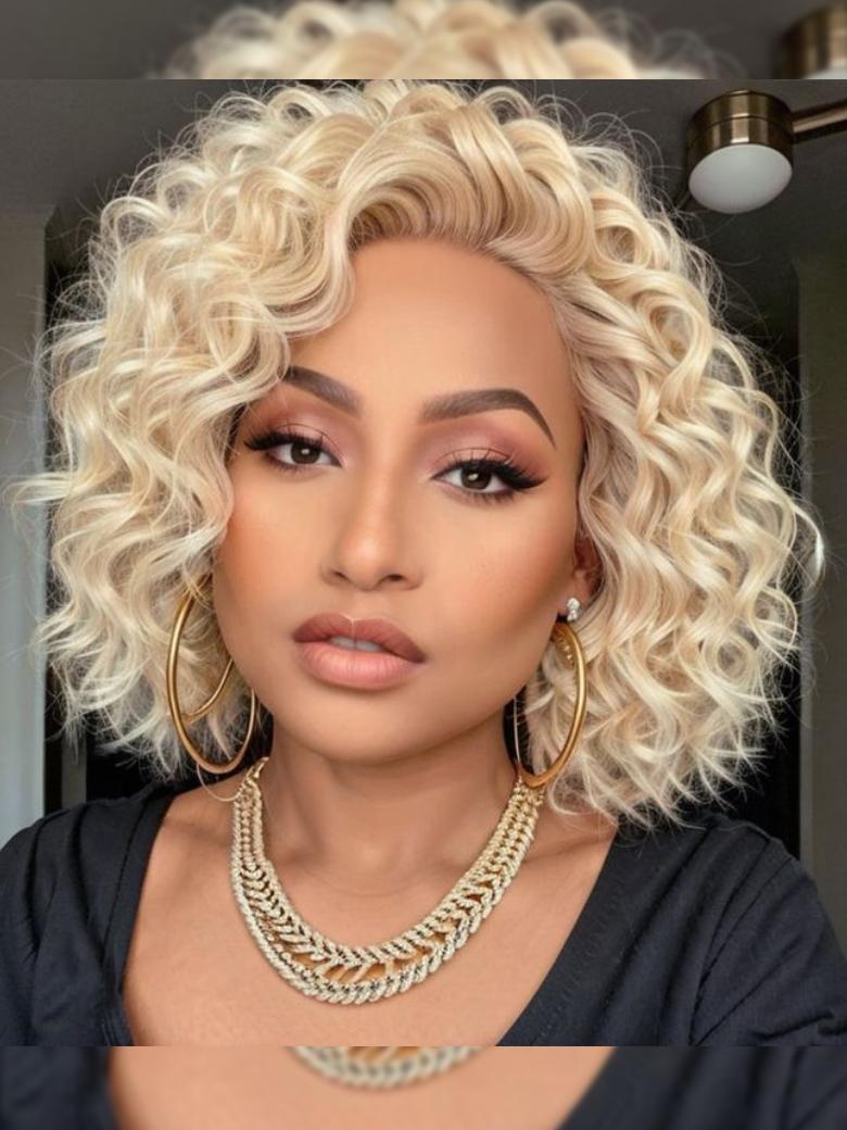 13x4 Lace Front 613 Blonde Deep Wave Wavy Wig