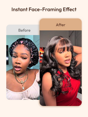 [Glueless Wig] 7x5 Bye-Bye Knots? Lace 180% Density Fluffy Natural Loose Wave Curtain Bangs Wig Limited Sale