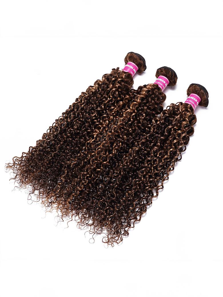 Trending Curly Hair TL412# Color 3 Pieces Human Hair Weave On Sale