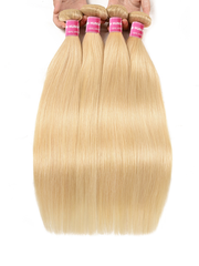 4PCS 613 Blonde Hair Weave Bundles Straight Virgin Human Hair