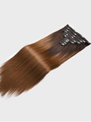 Dark & Chestnut Brown Human Hair Clip In Extension