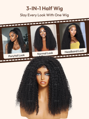 [Invisi Blend] Coily Curly Glueless Flip Over Kinky Curly Wig for Beginner Friendly