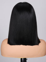 360 Lace Bob Straight Black Wig With Pre Plucked Hairline