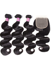 Body Wave 5x5 Lace Closure with 3 Bundles Human Hair