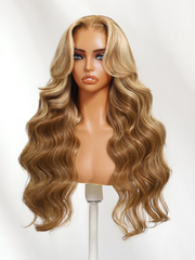 13x4/7x5 Pre-Everything Lace Front Wig Lace Loose Wave Butterscotch Highlights Brown Wig& Blonde Highlight Wig 150% Density