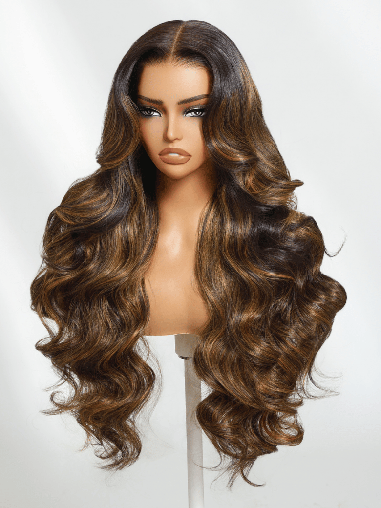 7x5 Bye Bye Knots? & 13x4 Pre-Everything Wig Glueless Lace Balayage Highlight Body Wave Wig No Burden