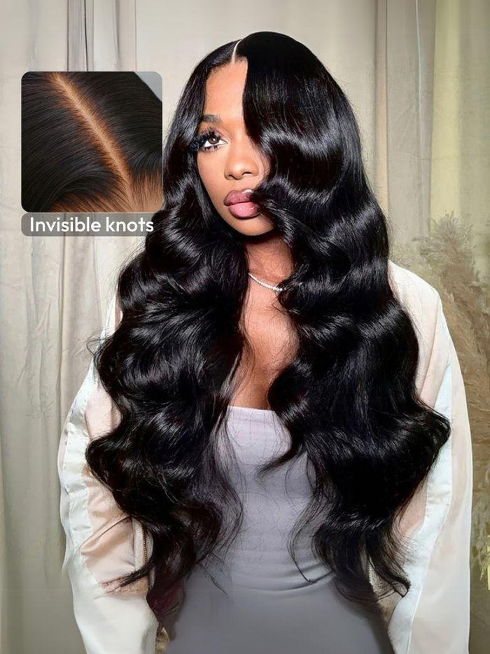 Petaluxe [22"=$99] 200% Density Bye-Bye Knots Wig 7x5 Glueless Body Wave Wig Pre Cut Lace Pre Plucked Hairline & Beginner Friendly