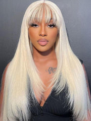 5x5 Invisible HD Lace Glueless Layered Butterfly Haircut180% Density Straight Blonde Wig