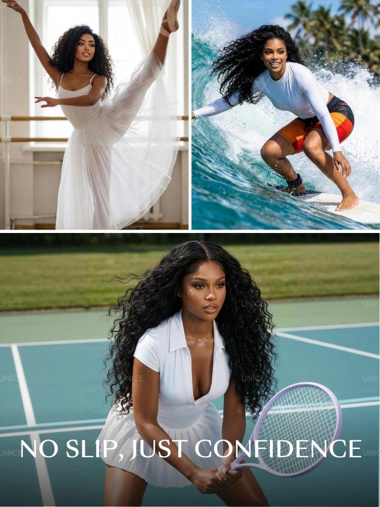 7x5 Bye-Bye Slip? Put On And Go Glueless Water Wave Drawstring Wig