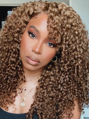 24 Inches Chocolate Brown Hair Color 13x4 Lace Front Wig Curly Hair Pre Plucked Wig