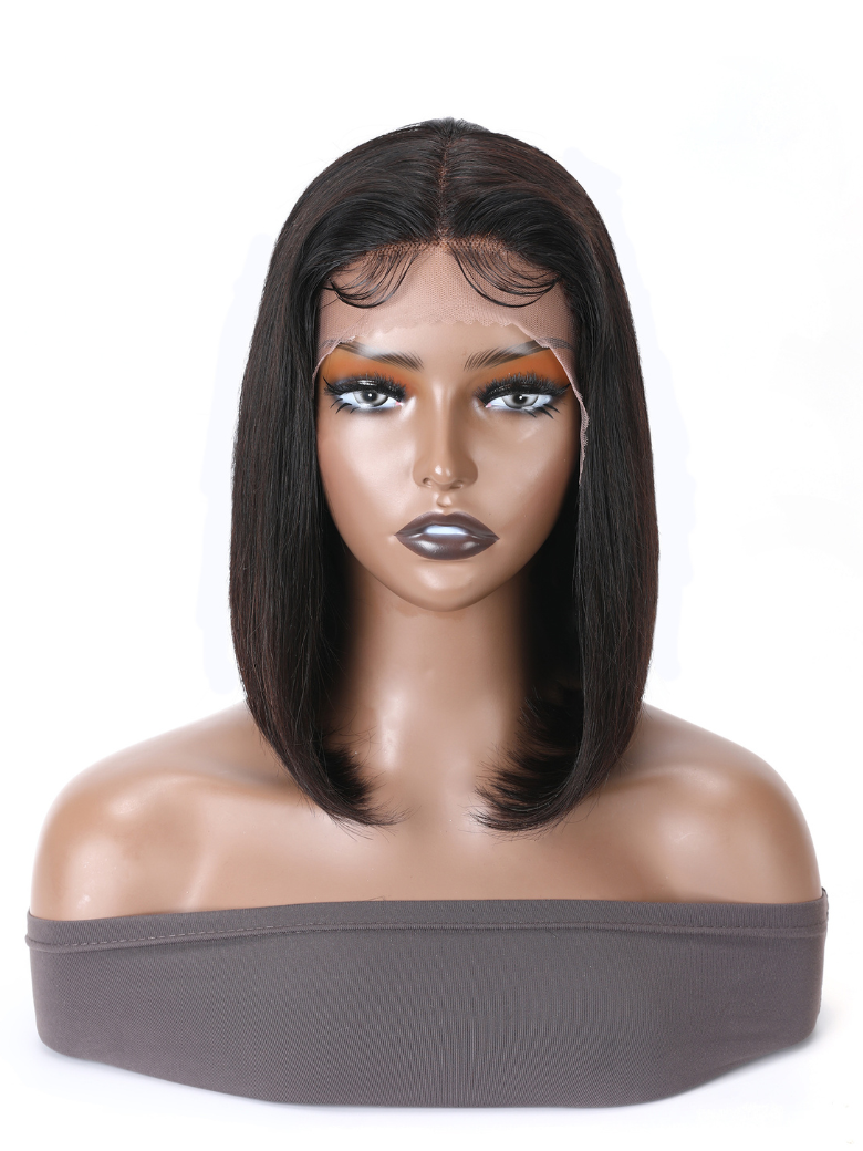 [All Length $69 !] 13X5 Lace Short Bob Wig Human Hair Super Natural Black Bob Wig