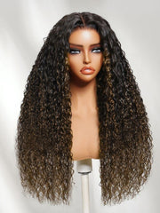 7x5 Bye Bye Knots & 13x4 Pre-Everything? Lace Frontal Natural Black Water Wave Curly Drawstring No Baby Hair