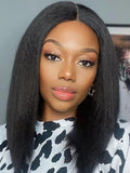Petaluxe 6x4.5 Pre-Cut Lace Yaki Straight Air Wig Put On And Go Glueless Wig 150% Density