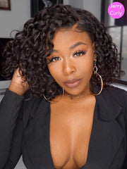 [Down to $69] 7x5 Bye-Bye Knots Wig Blonde with Brown Root Straight & Natural Black Short Curly Bob Wig
