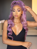 Petaluxe 13X4 Lace Front Smoky Purple With Platinum Highlights Loose Wave Wig