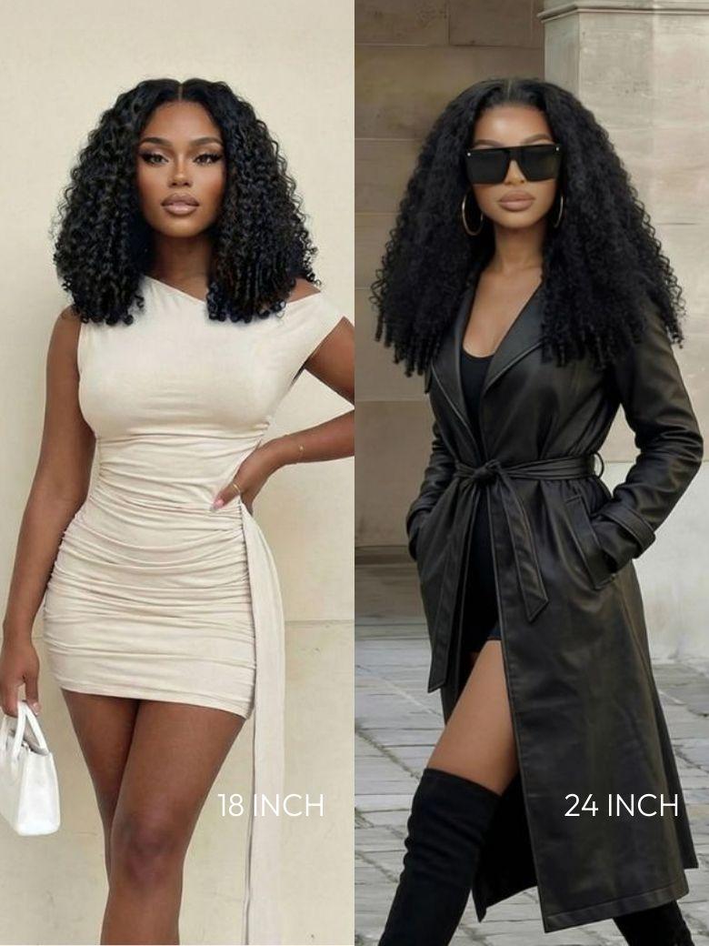 Bye-Bye Slip 7x5 Lace & 13x4 Pre-Everything Curly Texture Premium Hair Drawstring Wig With Finger Coil Ends