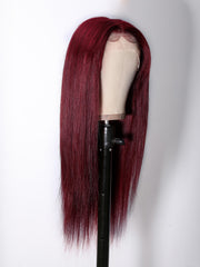 Invisible HD Lace Frontal Dark 99J Burgundy Straight 13x4 Lace Front Wigs for Women