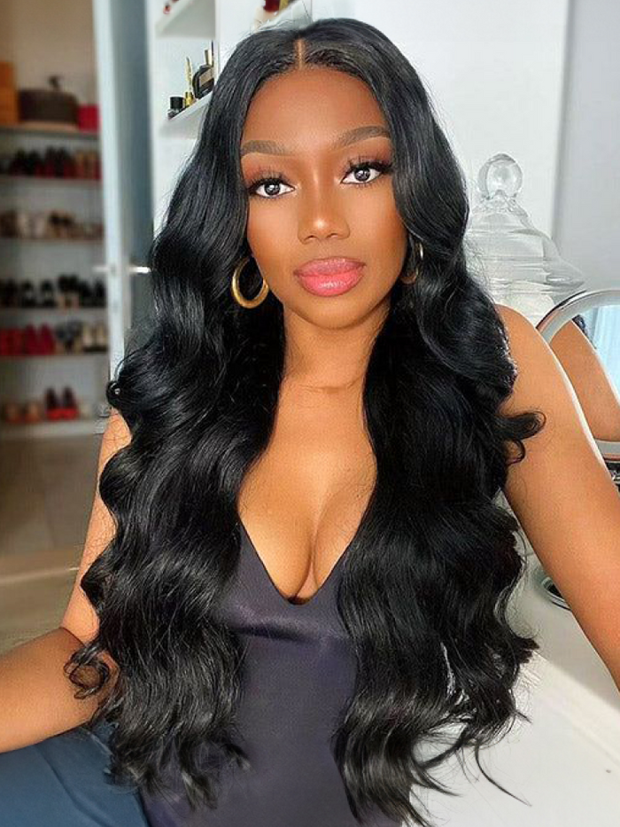 Petaluxe 7x5 Bye-Bye Knots 3D Body Wave Wig Pre Cut Lace Pre Plucked Hairline Put On and Go Wig