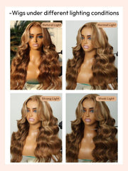 Bye-Bye Knots Wig Pre-Cut 7x5 Glueless Lace & 13x4 Pre Everything Honey Blonde Body Wave Wig With Bleached Clean Knots