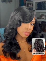 Bye-Bye Slip? Wig Feathered Layer Left Side Part 200% Density Wig with Secure Silicone Strips and Drawstring