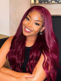 Petaluxe 3 Bundles 99j Red Wine Red Burgundy Red Straight Human Hair