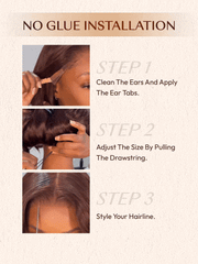 Glueless Auburn Brown 13x4 Pre-Everything? Lace Frontal Loose Wave 100% Human Hair Wig with Invisi Drawstring & Face Framing Layers 150% Density
