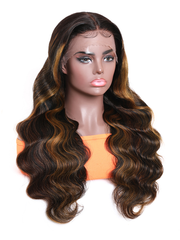 [22"=$89] 13x5 T Part Lace Wig Body Wave Wig Shadow Root Blonde Highlight Bouncy Hair