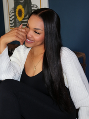 Put On And Go Pre Cut Lace 6x4.5 / 5x5 Transparent Lace Straight Black Quick & Easy Glueless Air Wig