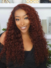 [18"=$89] 13x4 Lace Front Wig Natural Hair Line Water Wave Glueless Human Hair 150% Density