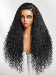 13x4 Pre-Everything? Lace Frontal Chestnut Brown Water Wave Glueless Drawstring Wig